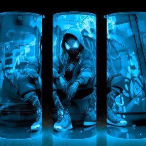 Glow in the Dark Spiderman Miles Morales Chilling Superhero Cup Mug Tumbler